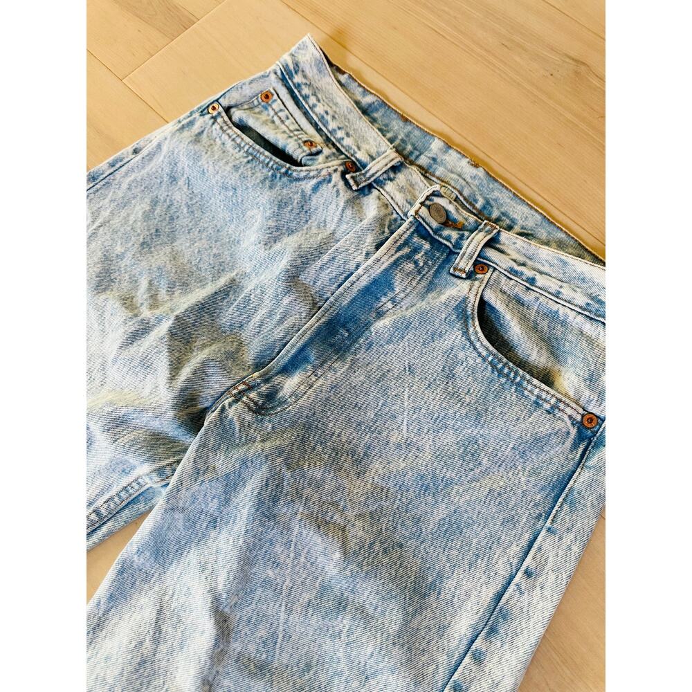 Vintage Levi's 501 Acid Wash Denim Jeans Made USA Size 30 x 35 Straight Leg - Picture 11 of 11